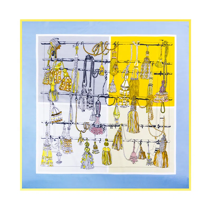 SILKUEEN Palace Grey Yellow Scarf