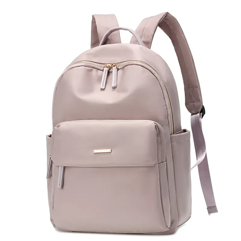 威蒙 百搭潮流休闲简约大容量 牛津布 双肩包 常规 女款 卡其/粉色/黑色