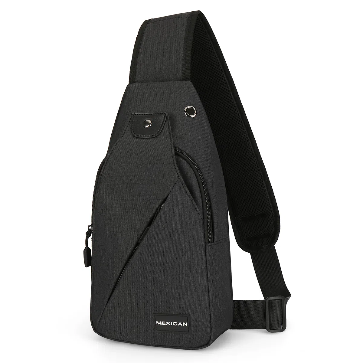 稻草人 休闲简约大容量防泼水多功能 织物 斜挎包 常规 男款 黑色