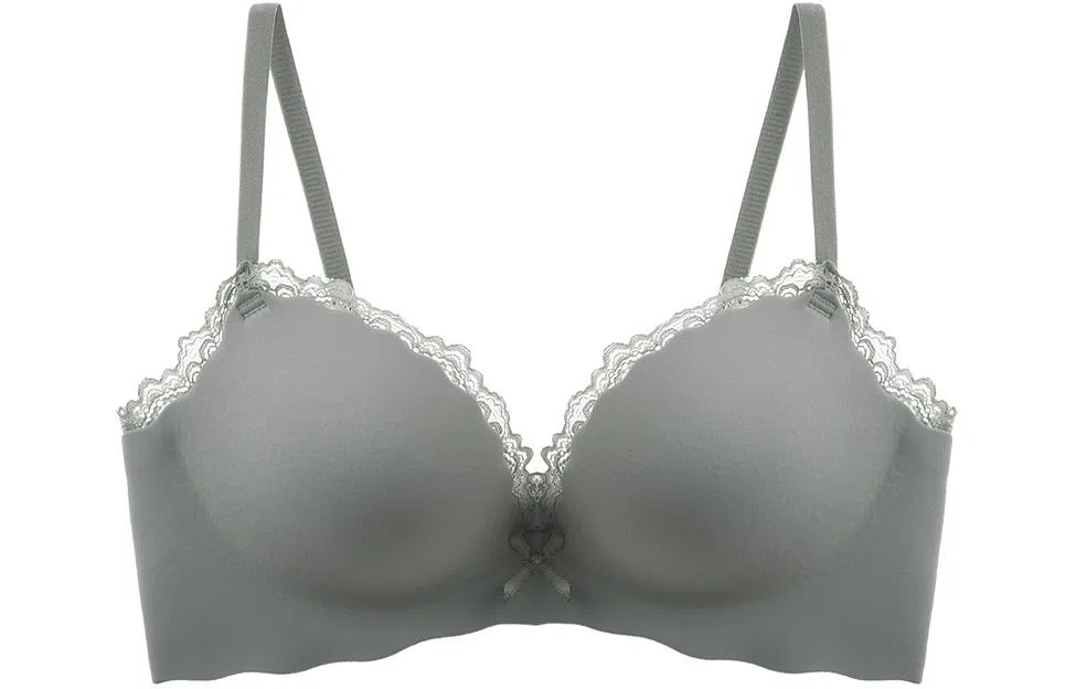 浪莎 内衣小胸聚拢蕾丝边纯欲薄款一片式无痕显大少女无钢圈文胸 女款