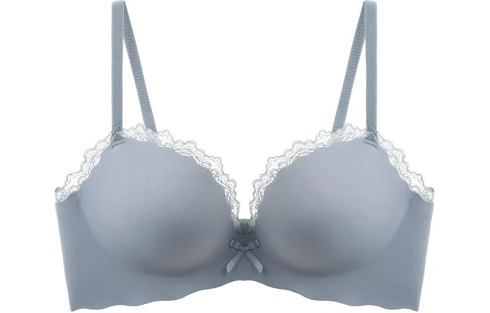 浪莎 内衣小胸聚拢蕾丝边纯欲薄款一片式无痕显大少女无钢圈文胸 女款