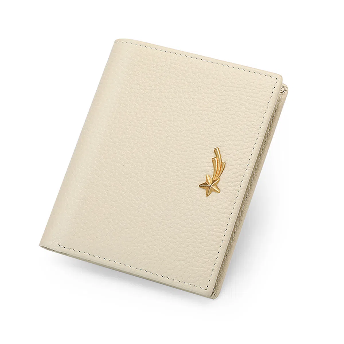 稻草人 竖款简约时尚韩版甜美 牛皮革 钱夹钱包 常规 女款 黑色/米白