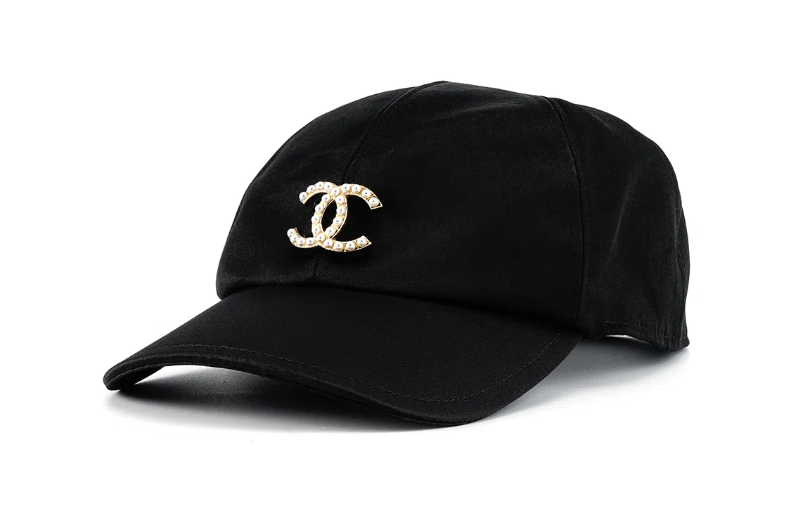 CHANEL Satin Cap Black