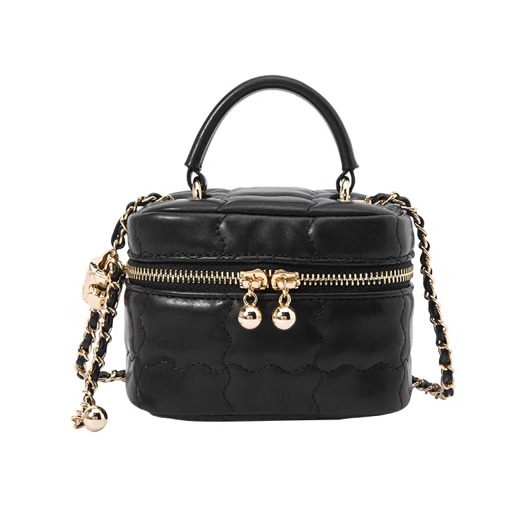 森马 小香风包包温柔 金属链条 化妆包盒子包手提包单肩斜挎包 迷你 女款 奶油色系