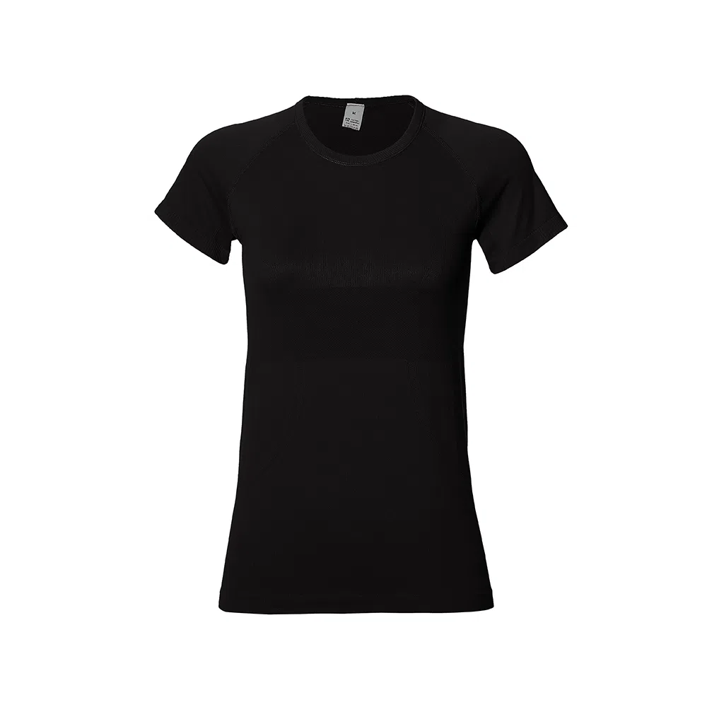 达兹 纯色圆领修身套头短袖健身衣 女款