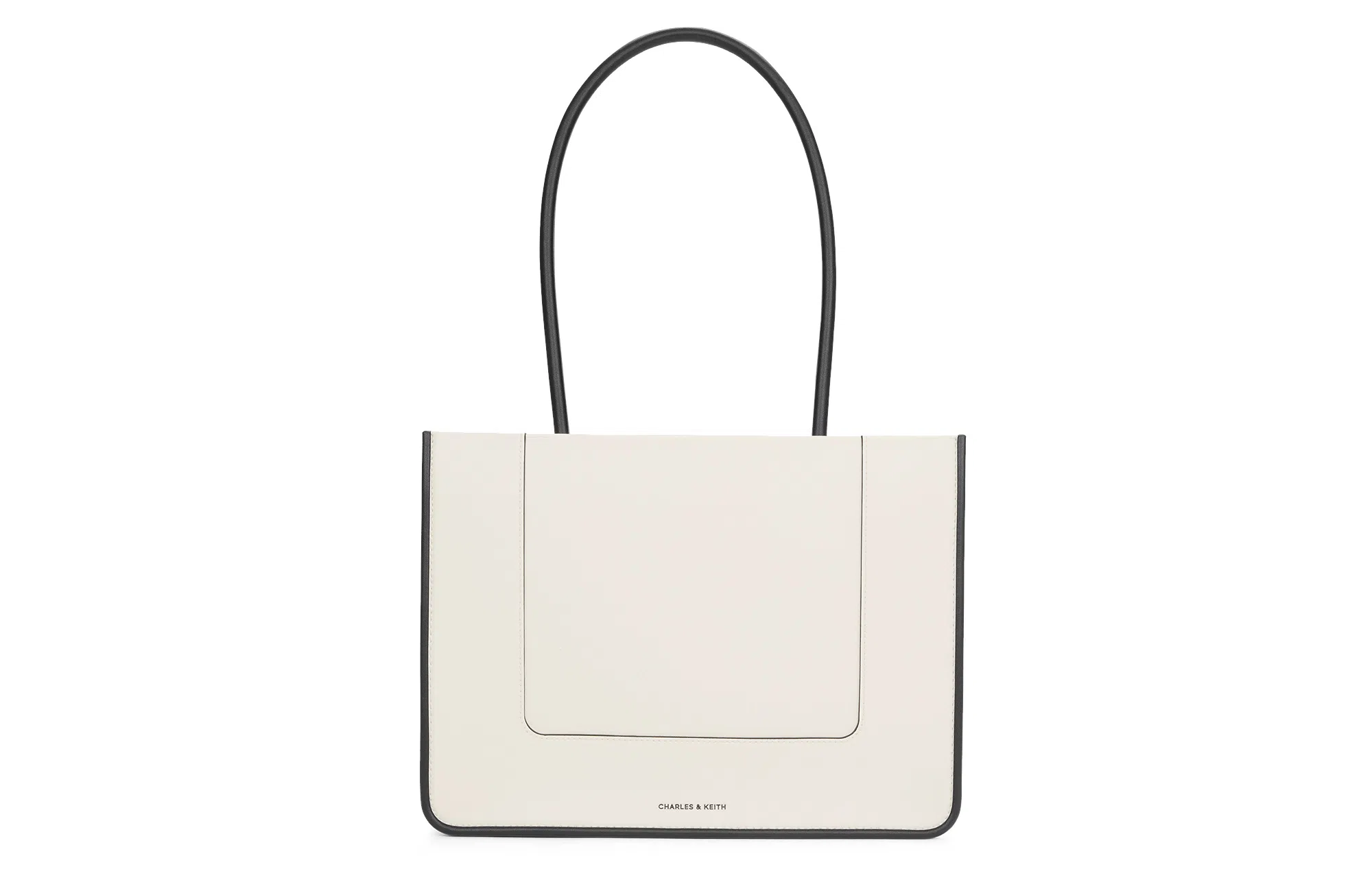 Charles & Keith Large Tote Bag Cream/Noir