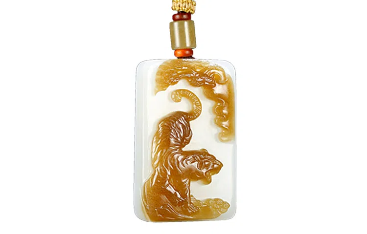 玉说 国潮 威震山河 虎 和田玉 吊坠 男款 白玉