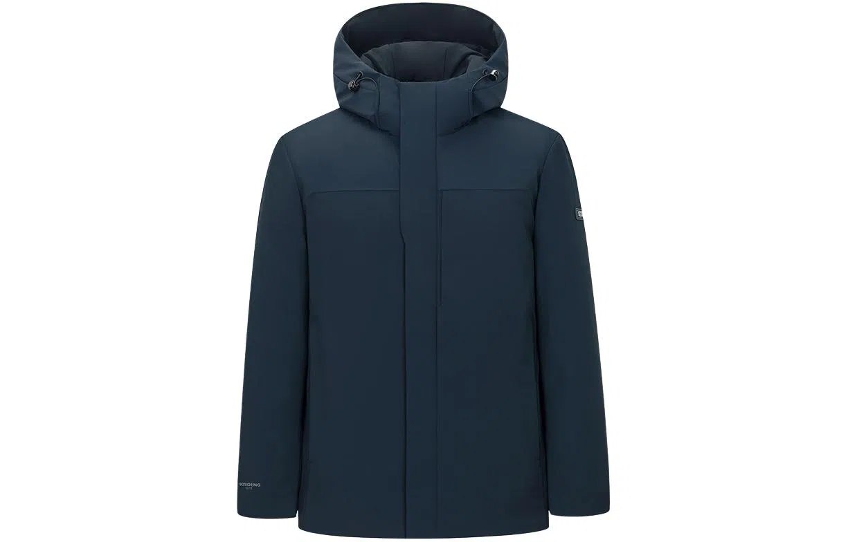 波司登 连帽纯色拉链简约羽绒服 男款