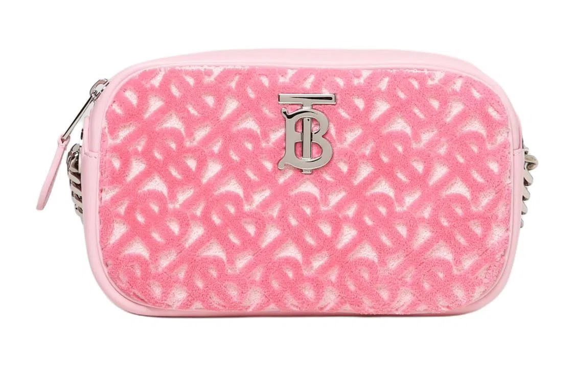 Burberry Lola Camera Bag TB Logo Matte Chain Pink