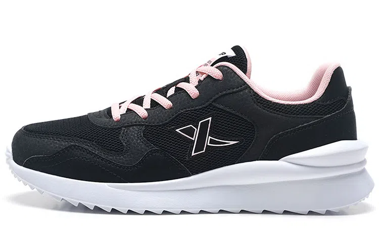 特步 舒适 耐磨减震透气 低帮 运动休闲鞋 女款 黑