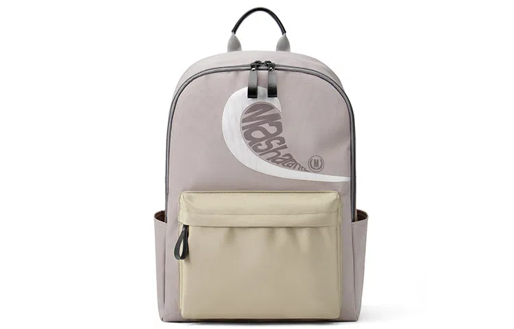 马莎兰缇 学生潮流通勤休闲大容量简约耐磨防泼水 尼龙布 电脑包书包背包双肩包 大号 男女同款情侣款 灰色