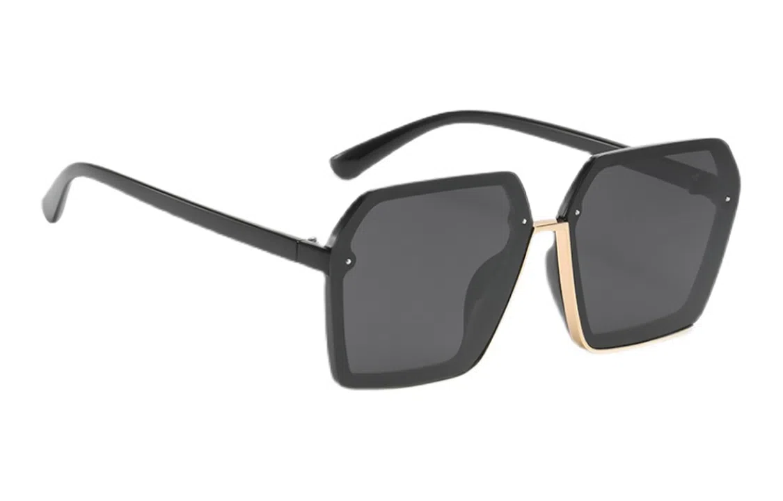 优幽兰 潮流小众休闲偏光开车驾驶专用街拍旅游防紫外线遮阳镜大框显脸小学生韩版 不规则形 太阳眼镜 男女同款情侣款