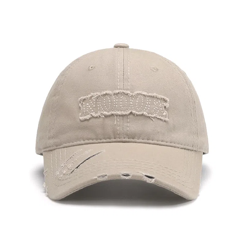 山一丸 字母贴布刺绣大头围弯檐透气 棉 鸭舌帽 男女同款情侣款