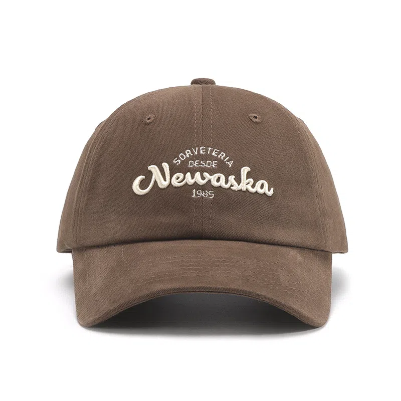 山一丸 磨毛黑色大头围字母立体刺绣棒球帽软顶弯檐防晒 棉 鸭舌帽 男女同款情侣款