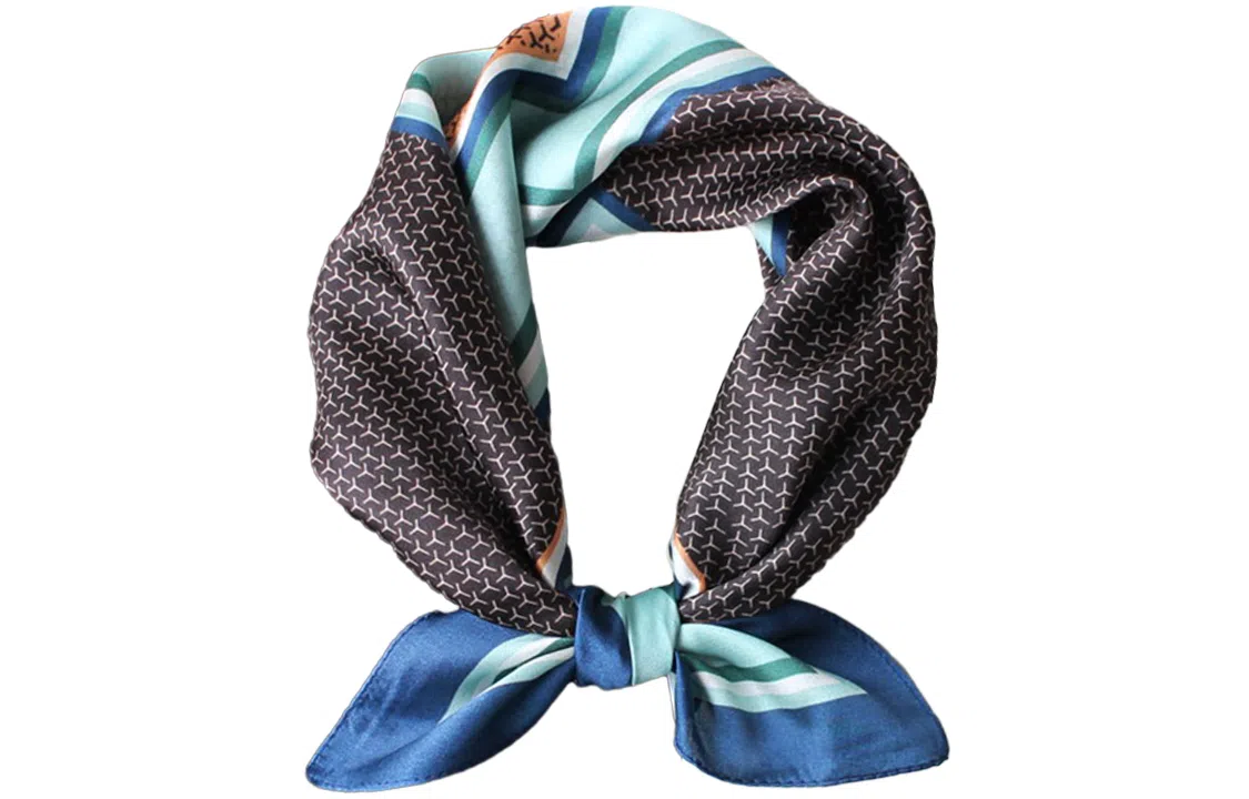 优幽兰 拼色小众护颈小方巾韩版发带衬衣飘带实用减龄气质高级感旅游 桑蚕丝 丝巾 女款