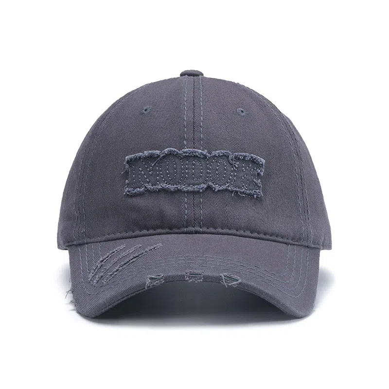 山一丸 字母贴布刺绣大头围弯檐透气 棉 鸭舌帽 男女同款情侣款