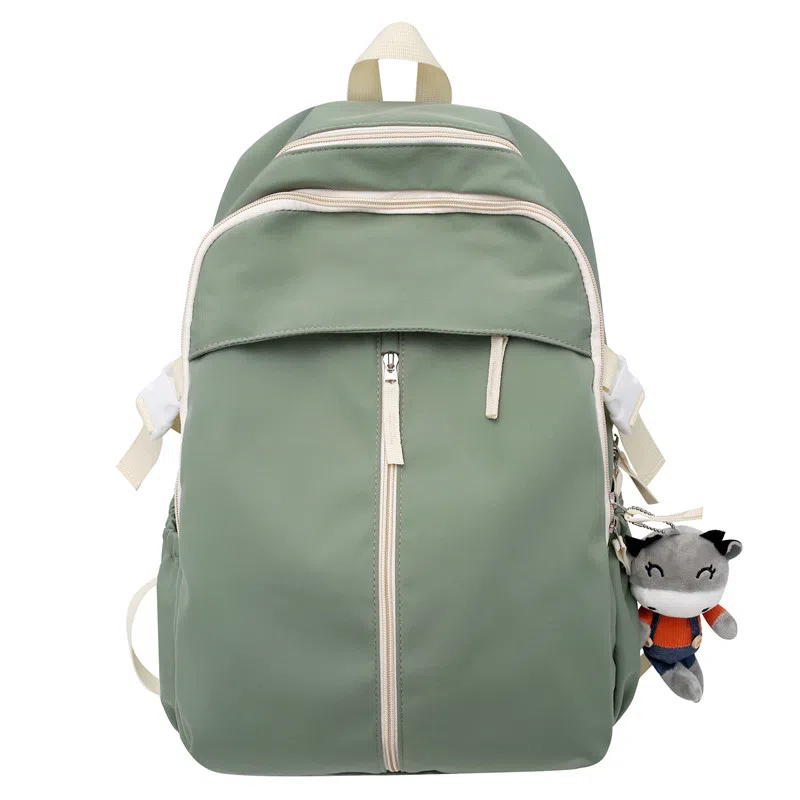 行途 韩版撞色双肩包女大容量尼龙简约学生书包时尚潮流百搭背包男 多色