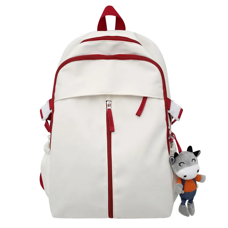 行途 韩版撞色双肩包女大容量尼龙简约学生书包时尚潮流百搭背包男 多色