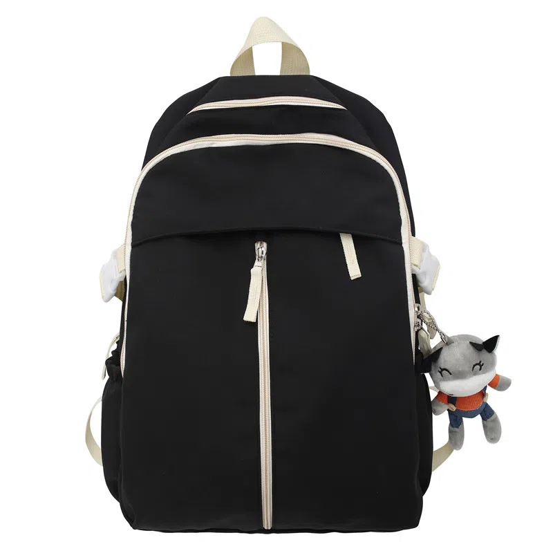 行途 韩版撞色双肩包女大容量尼龙简约学生书包时尚潮流百搭背包男 多色