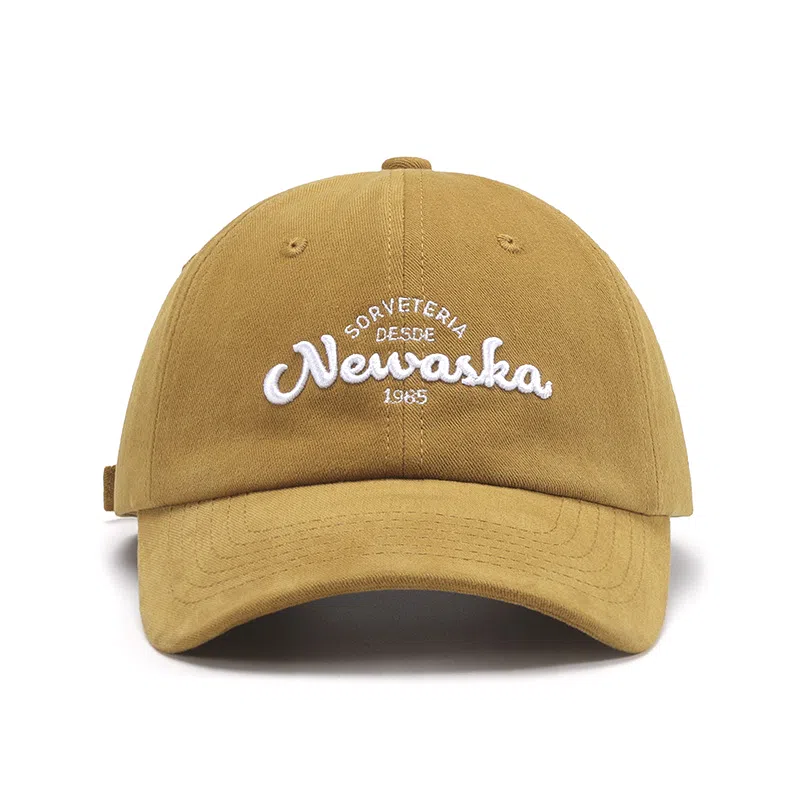 山一丸 磨毛黑色大头围字母立体刺绣棒球帽软顶弯檐防晒 棉 鸭舌帽 男女同款情侣款