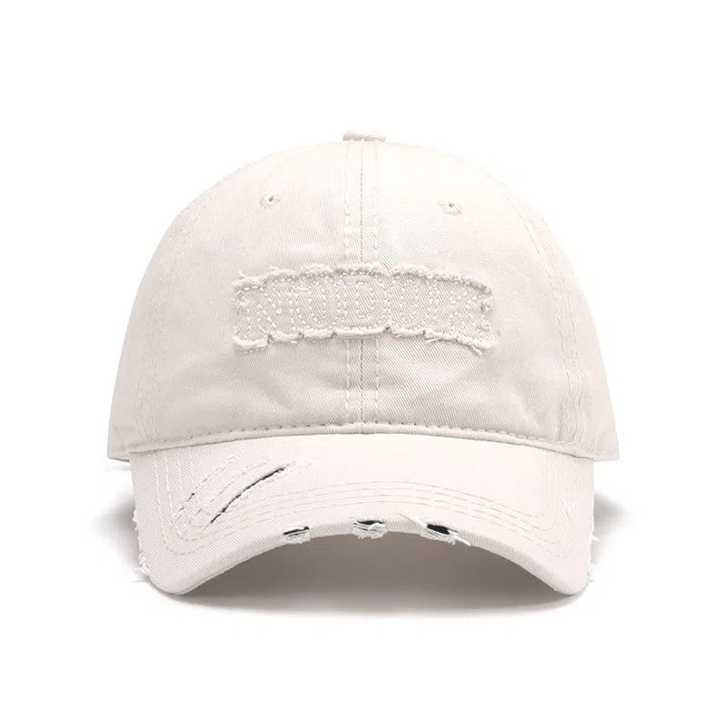 山一丸 字母贴布刺绣大头围弯檐透气 棉 鸭舌帽 男女同款情侣款