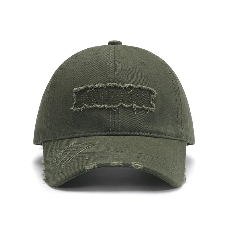 山一丸 字母贴布刺绣大头围弯檐透气 棉 鸭舌帽 男女同款情侣款