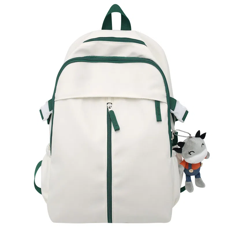 行途 韩版撞色双肩包女大容量尼龙简约学生书包时尚潮流百搭背包男 多色