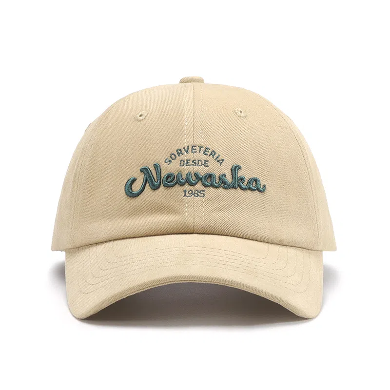 山一丸 磨毛黑色大头围字母立体刺绣棒球帽软顶弯檐防晒 棉 鸭舌帽 男女同款情侣款