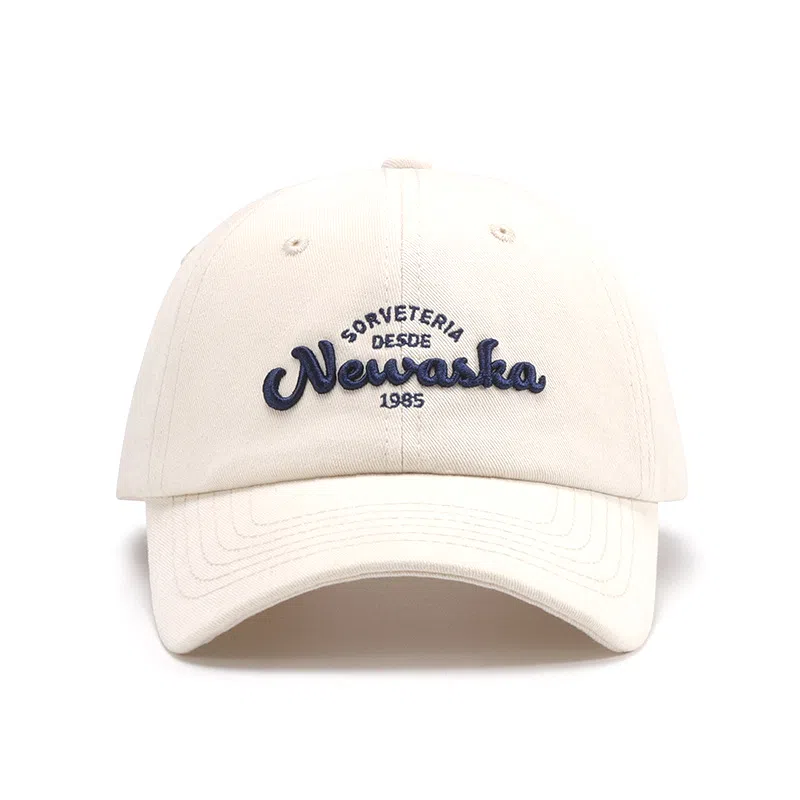 山一丸 磨毛黑色大头围字母立体刺绣棒球帽软顶弯檐防晒 棉 鸭舌帽 男女同款情侣款