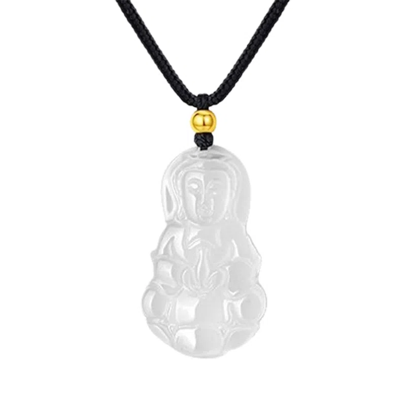 阿梵尼 弥勒佛 观音 叶子 平安扣本命守护佛祖编绳 玉髓 吊坠 男女同款情侣款