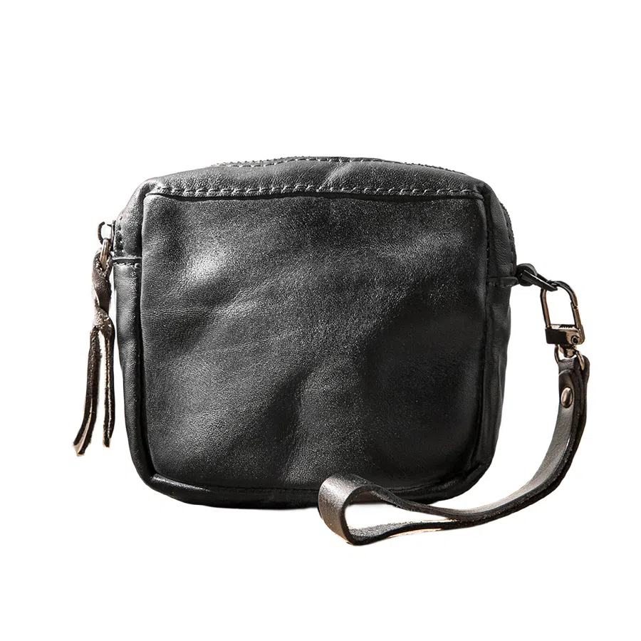 后步 复古简约个性多功能日常 头层牛皮 零钱包 常规 男女同款情侣款 黑色/棕色/咖啡色