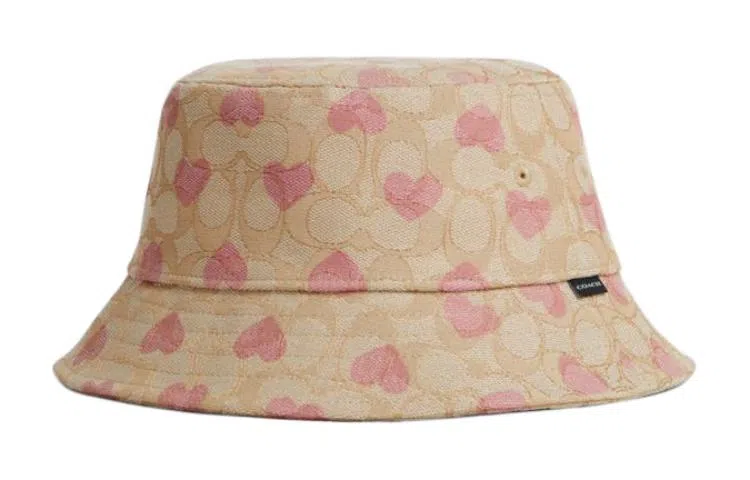 COACH Pattern Print Bucket Hat Beige