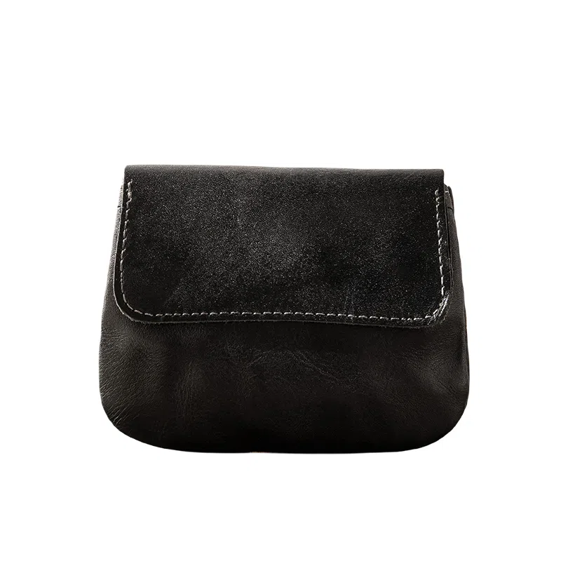 后步 小众不撞款简约复古多功能轻薄休闲日常个性 头层牛皮 零钱包 男女同款情侣款 多色