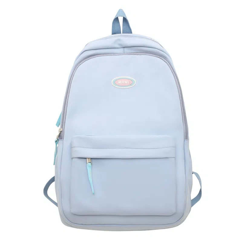 行途 大学生百搭日系高中生韩版中学生少年感 女款 尼龙 双肩包 黑色/蓝色/白色/紫色