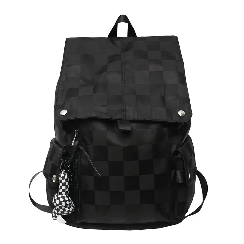 行途 休闲大容量多功能 尼龙 双肩包 常规 男女同款情侣款 黑色/白色