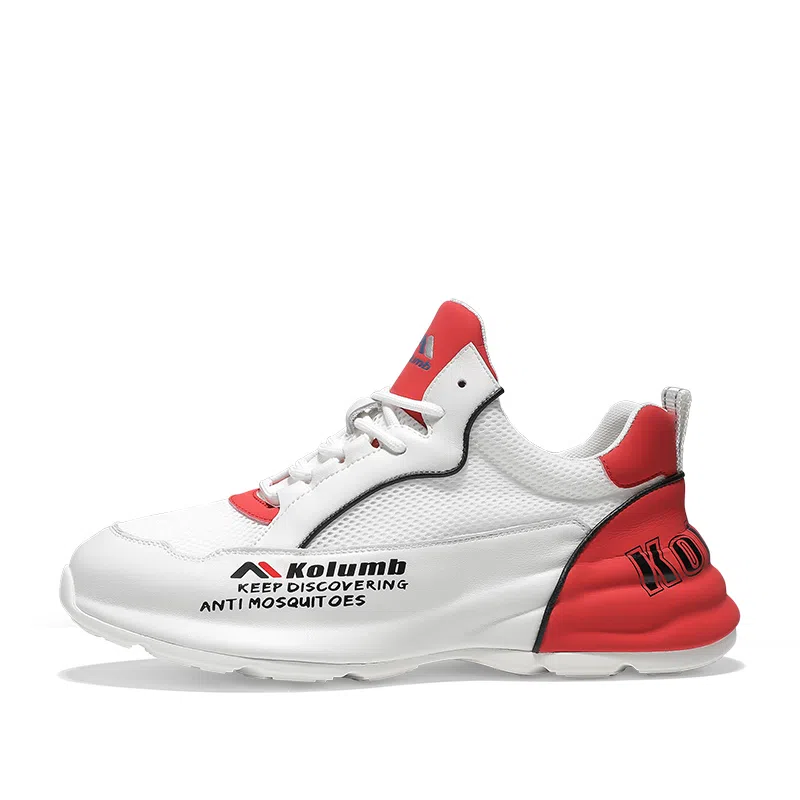 哥仑步 舒适轻便 减震耐磨透气 低帮 生活休闲鞋 男款 白红