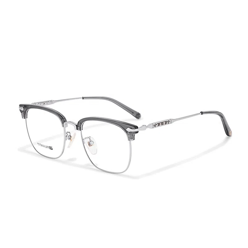 【联系客服可配度数】 佐川 时尚商务半框 潮酷学生近视框 个性前卫素颜神器眼 纯钛 眉毛框/眉线框 光学镜架 男女同款情侣款