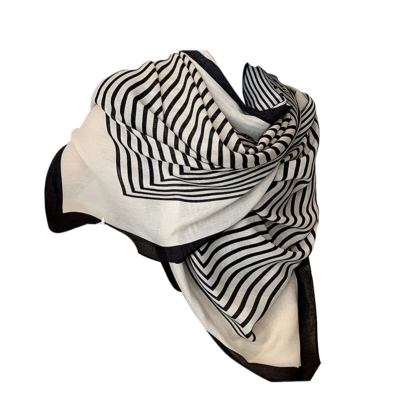 纳兰杜 条纹小众设计感百搭春季薄款韩版穿搭时尚 披肩 女款