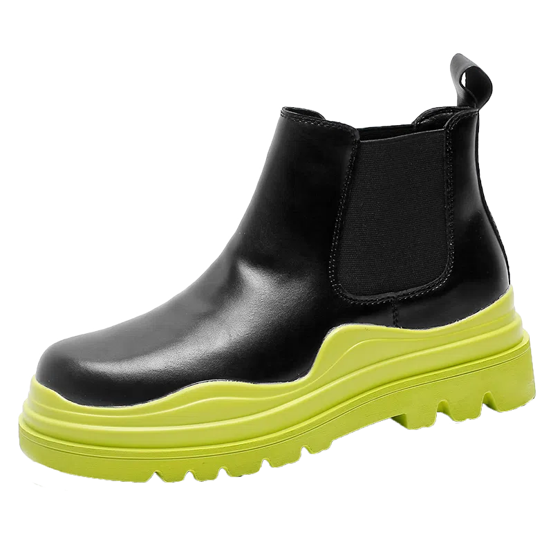 健休 牛剖层革 简约舒适 中筒 马丁靴 男女同款