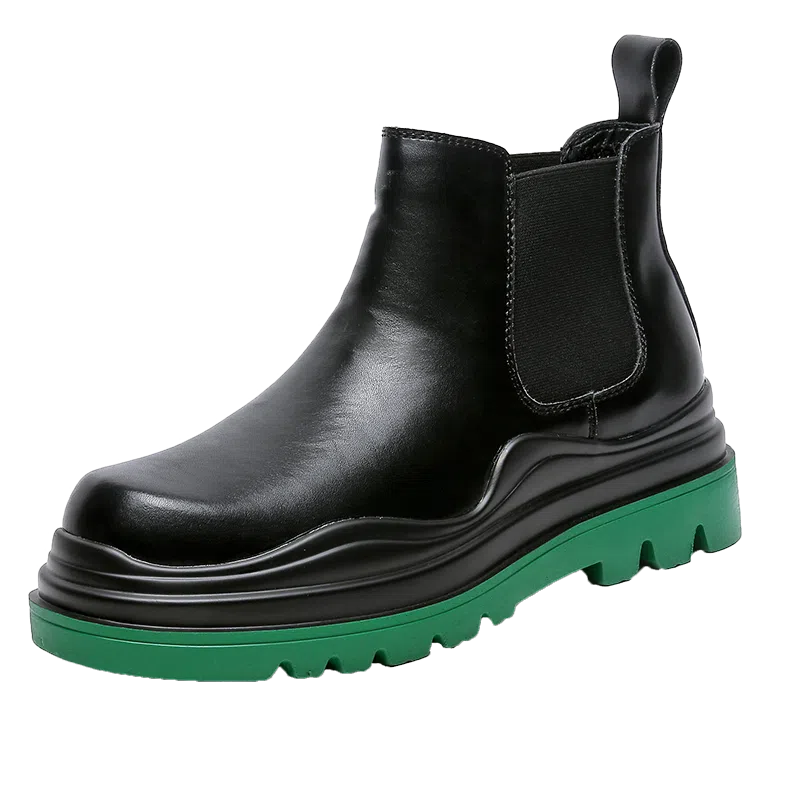 健休 牛剖层革 简约舒适 中筒 马丁靴 男女同款