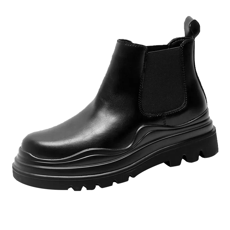 健休 牛剖层革 简约舒适 中筒 马丁靴 男女同款