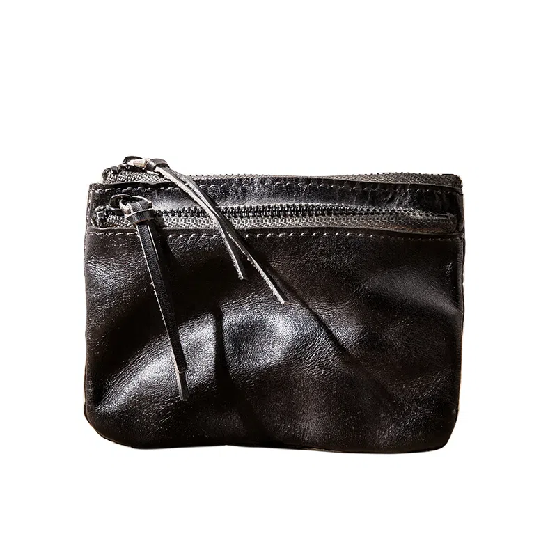 后步 小众不撞款设计复古简约小巧休闲通勤日常 头层植鞣牛皮真皮 零钱卡包 小号 男女同款情侣款 棕色、咖啡、黄色、黑色、墨绿