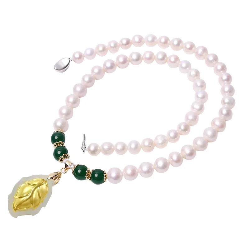 贝诗珠宝 金镶玉福袋福气满满大气新中式国潮锁骨链 淡水珍珠 珍珠项链 女款