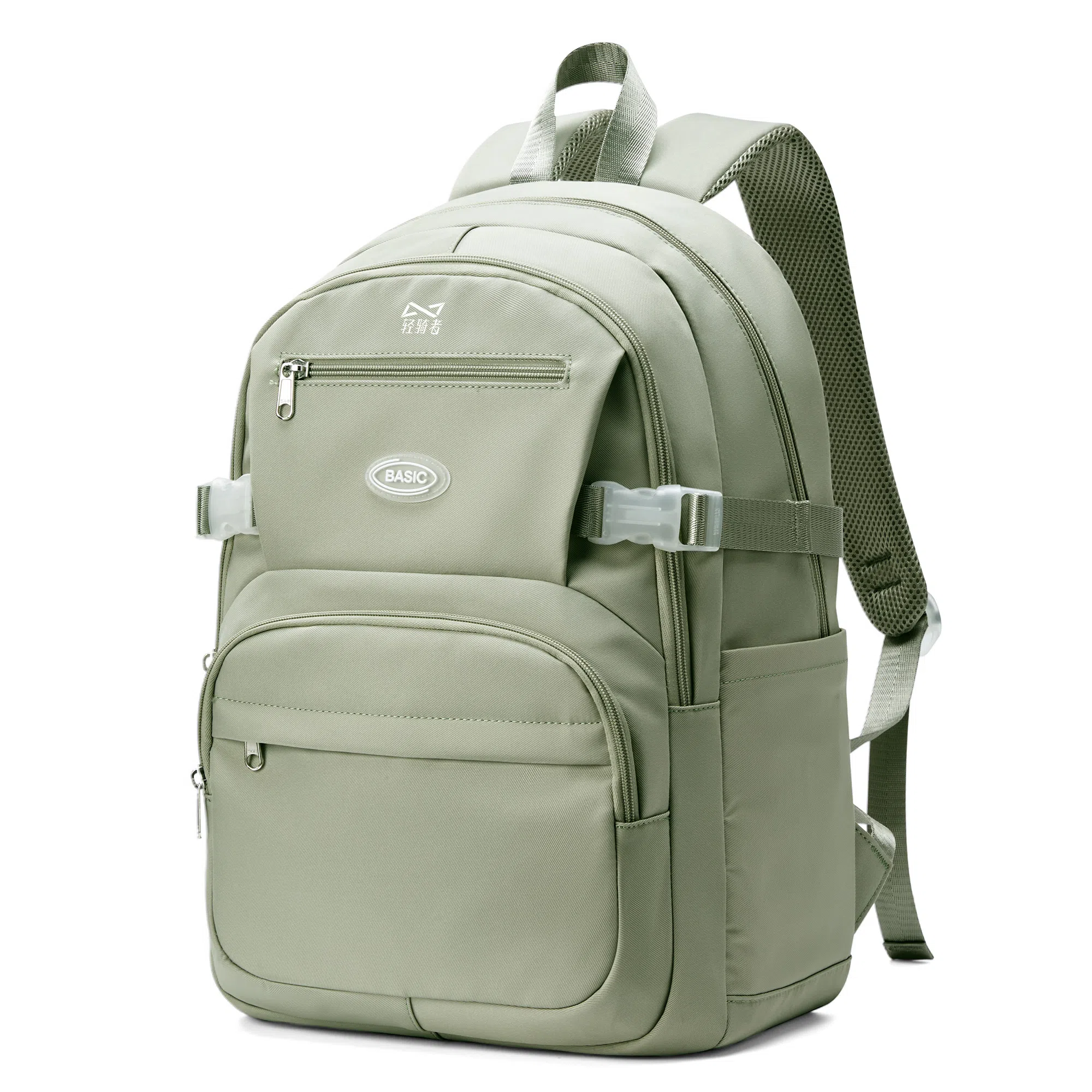 轻骑者 休闲学院风百搭大容量双肩包潮流运动初高中大学生书包电脑背包旅行包 织物 男女同款情侣款  黑色/米白/蓝色/紫色