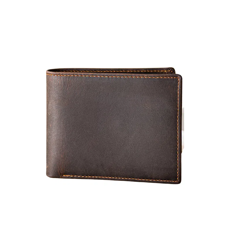 后步 原创小众不撞款设计简约复古休闲百搭通勤日常个性 头层牛皮真皮 卡包钱包 男女同款情侣款 棕色、咖啡