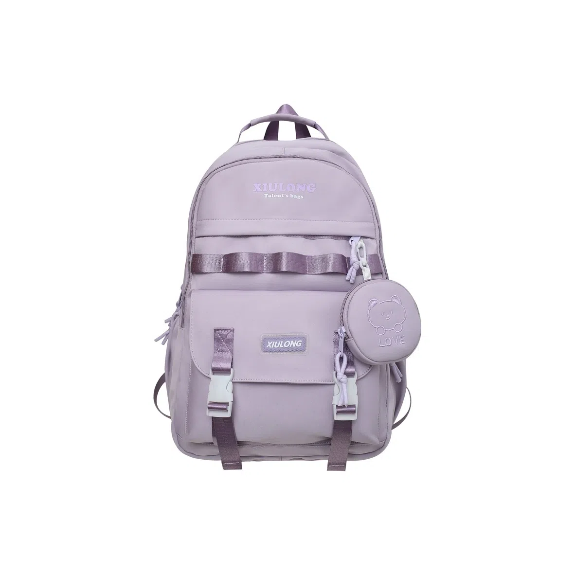 行途双肩包女款韩版百搭大容量初高中大学生书包休闲简约旅行背包尼龙多色