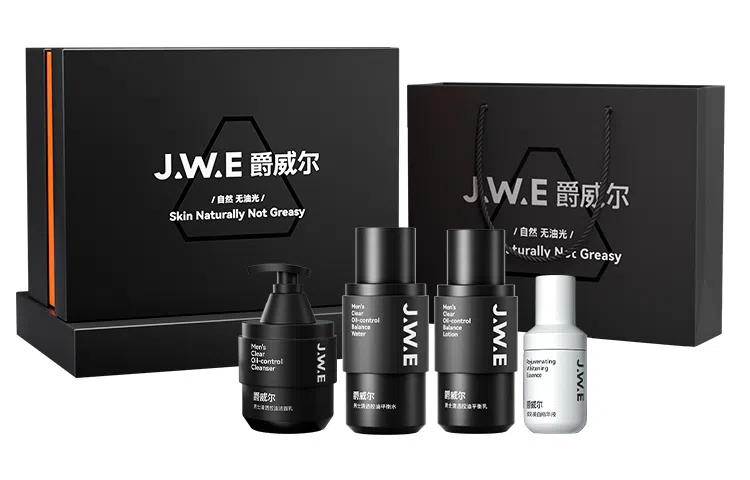 爵威尔 男士平衡水乳洁面玩酷护肤礼盒 控油祛痘补水保湿温和清洁细腻毛孔持久留香 控油水乳+祛痘洗面奶+香水素颜霜/面霜