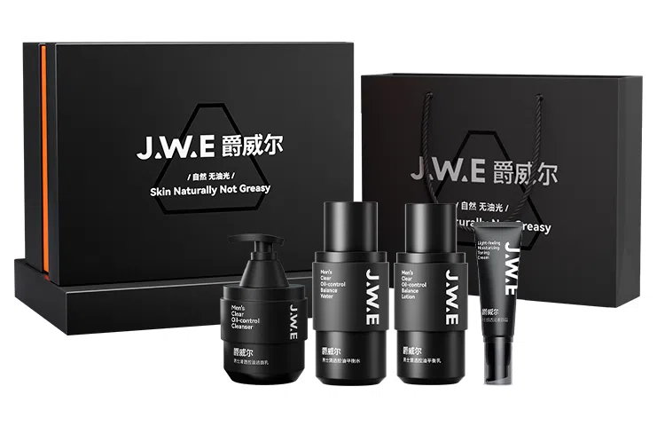 爵威尔 男士平衡水乳洁面玩酷护肤礼盒 控油祛痘补水保湿温和清洁细腻毛孔持久留香 控油水乳+祛痘洗面奶+香水素颜霜/面霜