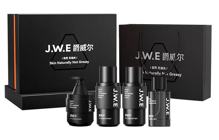 爵威尔 男士平衡水乳洁面玩酷护肤礼盒 控油祛痘补水保湿温和清洁细腻毛孔持久留香 控油水乳+祛痘洗面奶+香水素颜霜/面霜