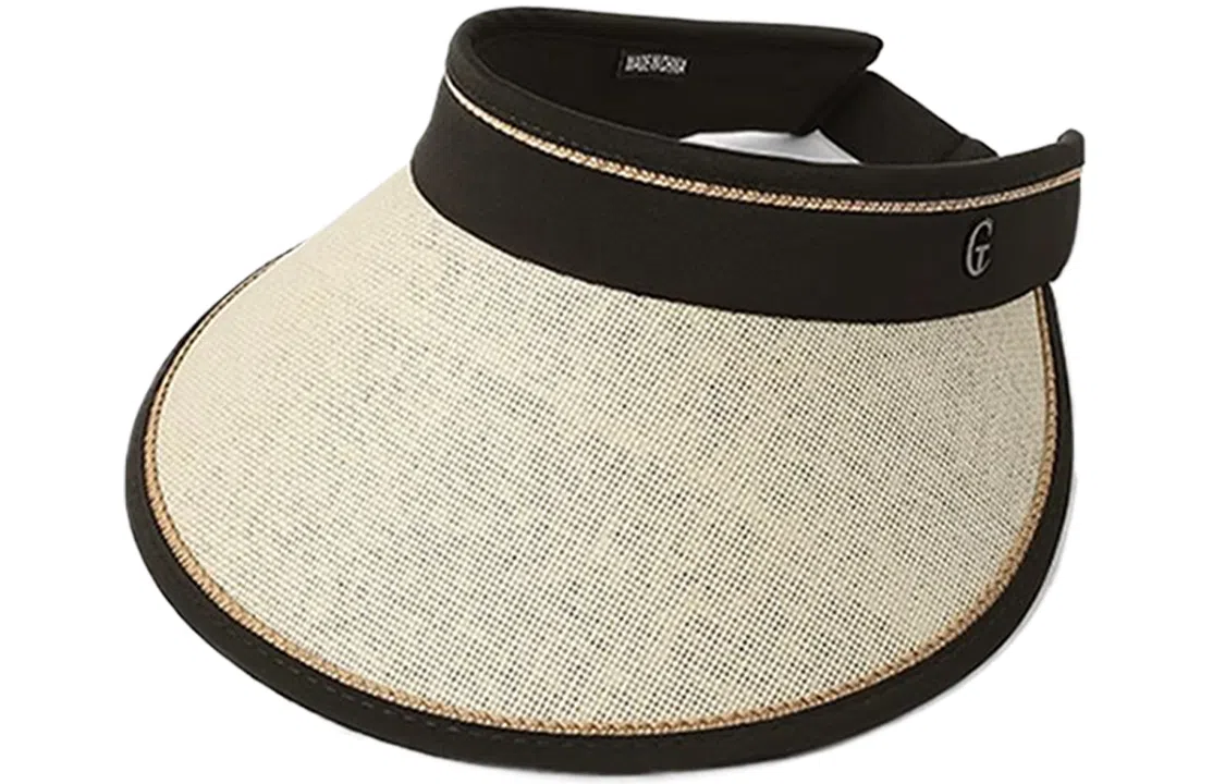 优幽兰 时尚百搭小众设计感大脸显小大头围 通勤韩版潮流休闲黑胶户外大帽檐骑车防紫外线 草编 防晒帽 女款